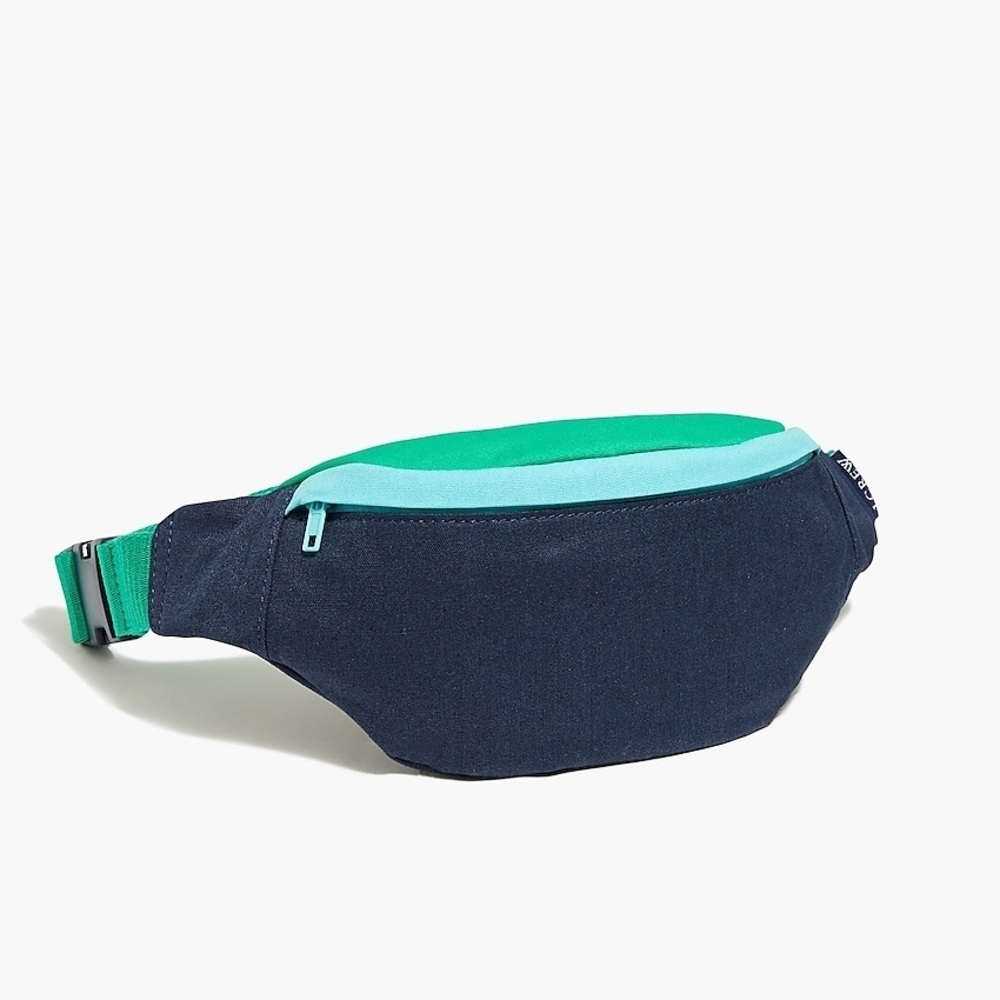 J. Crew Colorblock belt bag blue/green